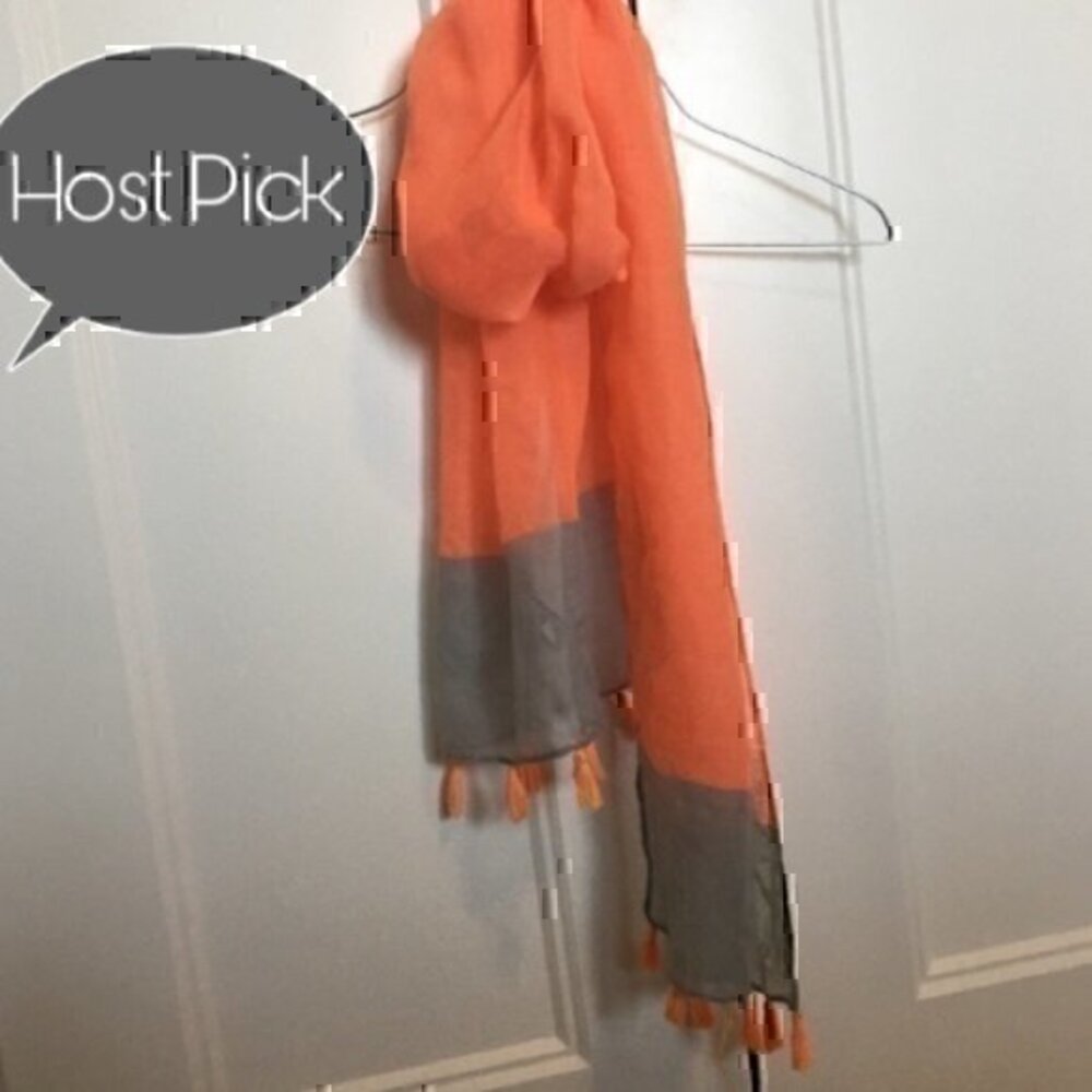 Girls scarf peachish / orangeish and gray Old Navy